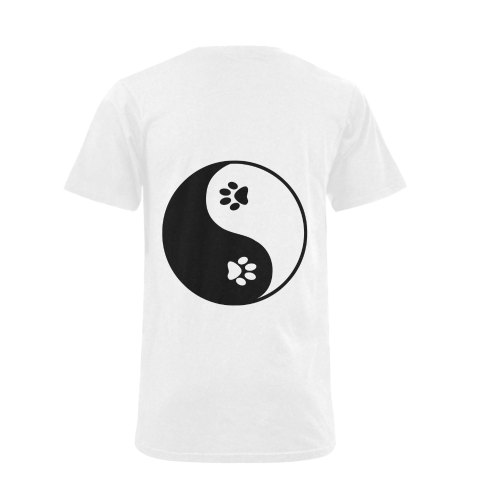 Cute Paws Yin Yang Men's V-Neck T-shirt (USA Size) (Model T10)