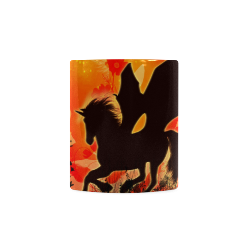 Wonderful black unicorn silhouette White Mug(11OZ)