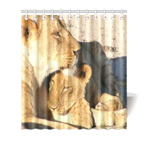 Lion And Cub Love Shower Curtain 66"x72"