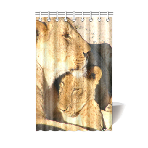 Lion And Cub Love Shower Curtain 48"x72"