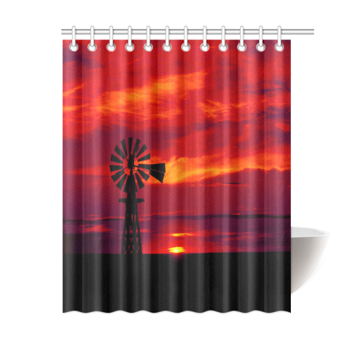 Windmill Sunset Shower Curtain 60"x72"