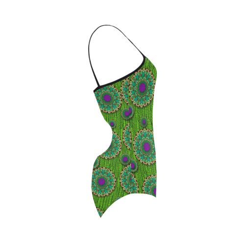landscape and scenery in the peacock forest Strap Swimsuit ( Model S05)