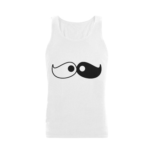 Hipster Yin Yang Moustache Plus-size Men's Shoulder-Free Tank Top (Model T33)