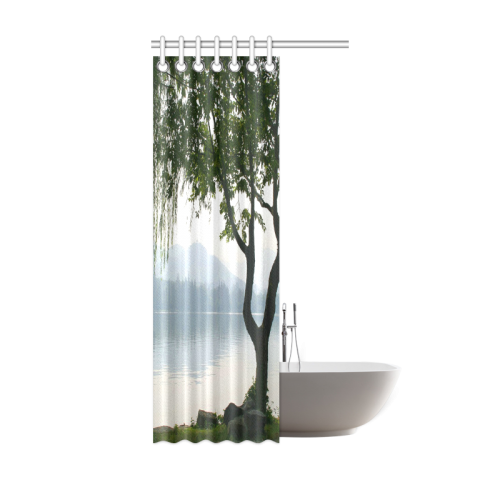 Weeping Willow Mountian View Shower Curtain 36"x72"