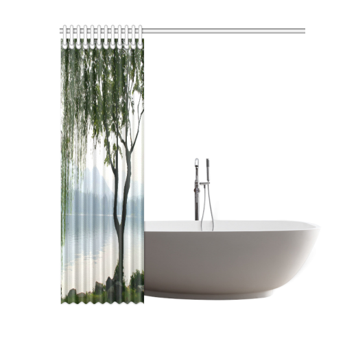 Weeping Willow Mountian View Shower Curtain 60"x72"
