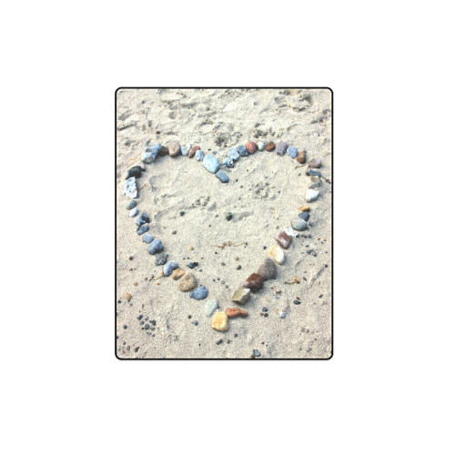 Beach Heart Stones Blanket 40"x50"
