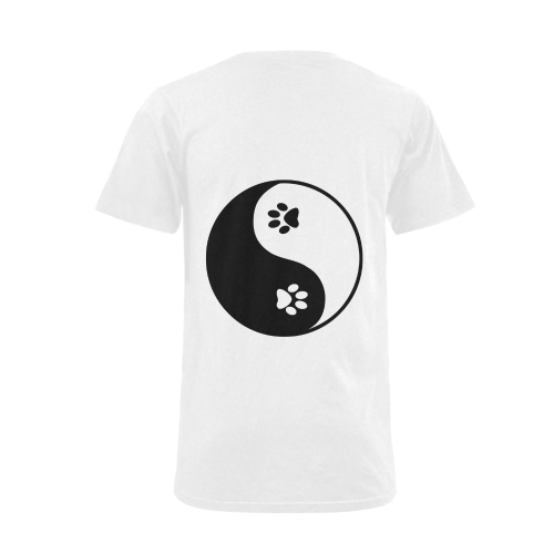 Cute Paws Yin Yang Men's V-Neck T-shirt  Big Size(USA Size) (Model T10)