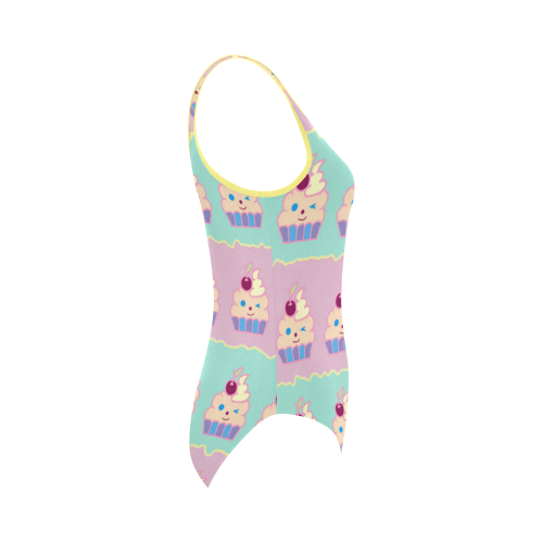 Cupcakes Vest One Piece Swimsuit (Model S04)