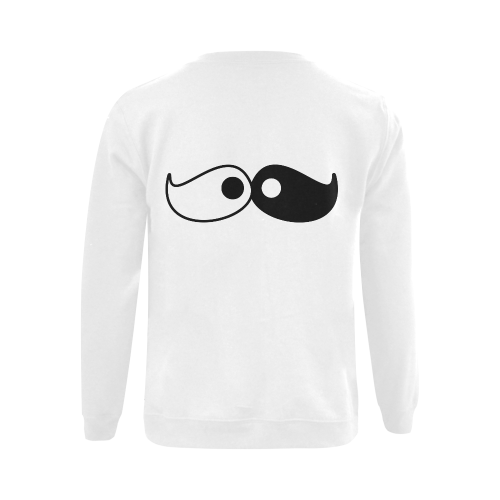 Hipster Yin Yang Moustache Gildan Crewneck Sweatshirt(NEW) (Model H01)