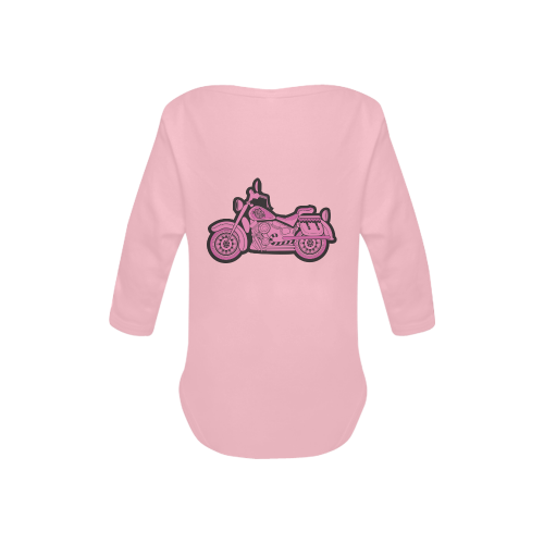 My First Pink Motorcycle Baby Powder Organic Long Sleeve One Piece (Model T27)