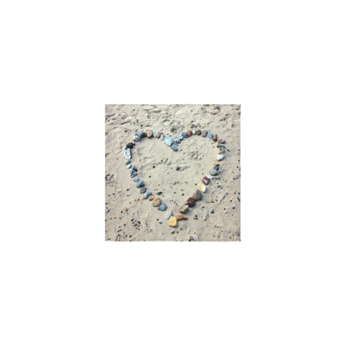 Beach Heart Stones Square Towel 13“x13”