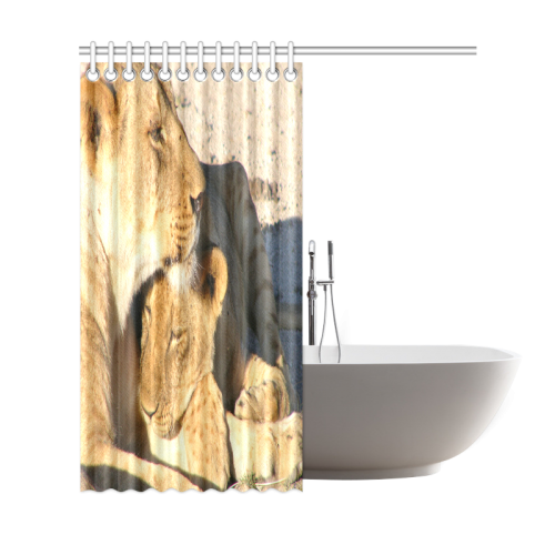 Lion And Cub Love Shower Curtain 69"x72"