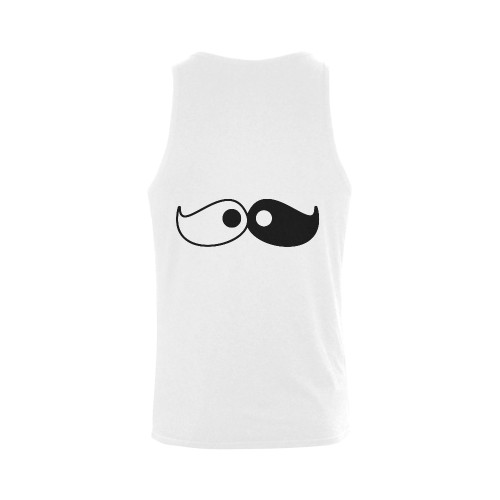 Hipster Yin Yang Moustache Plus-size Men's Shoulder-Free Tank Top (Model T33)