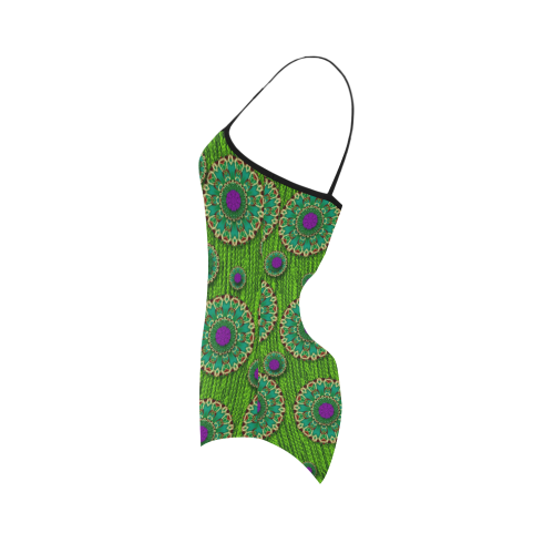landscape and scenery in the peacock forest Strap Swimsuit ( Model S05)