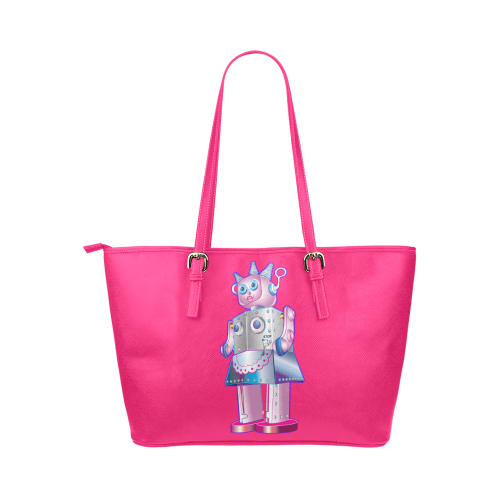 Maid in Pink Leather Tote Bag/Large (Model 1651)