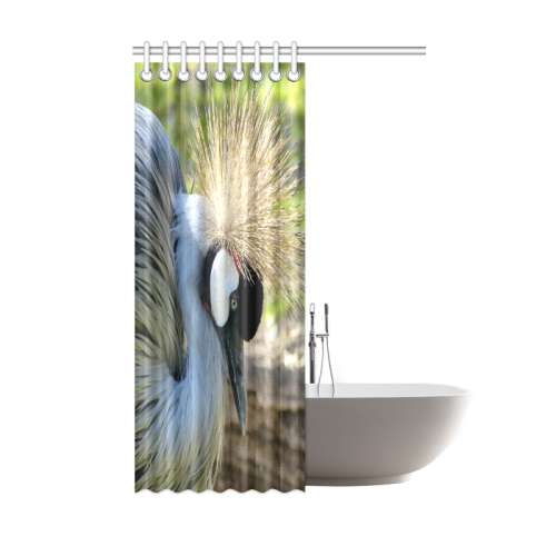 Grey Crowned Crane Shower Curtain 48"x72"