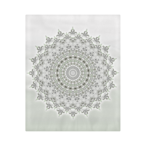 Kaleidoscope Fractal Mandala Grey Green Duvet Cover 86"x70" ( All-over-print)