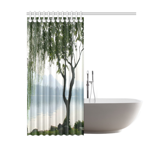 Weeping Willow Mountian View Shower Curtain 60"x72"