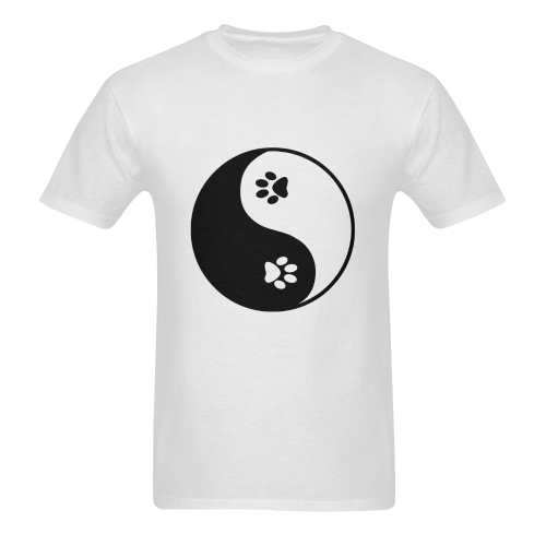Cute Paws Yin Yang Men's T-Shirt in USA Size (Two Sides Printing)