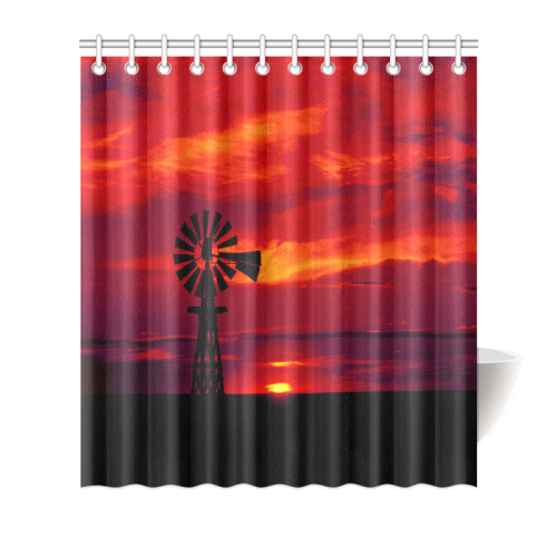 Windmill Sunset Shower Curtain 66"x72"