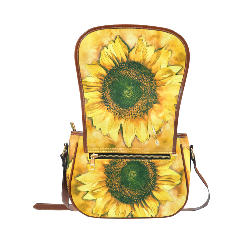 Painting Sunflower - Life is in full bloom Saddle Bag/Small (Model 1649) Full Customization