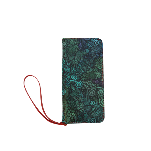Turquoise 3D Rose Women's Clutch Wallet (Model 1637)