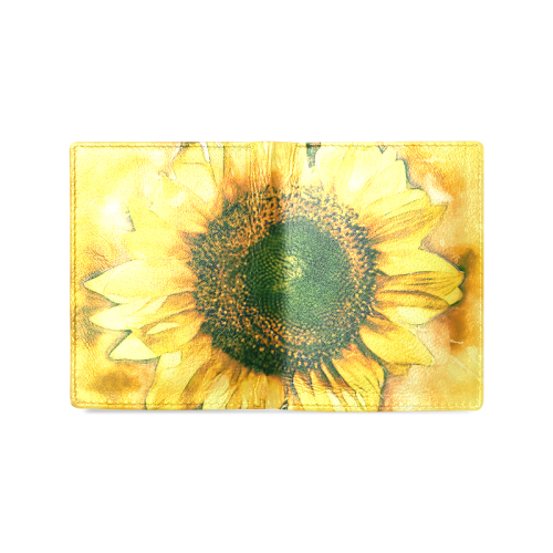 Painting Sunflower - Life is in full bloom Men's Leather Wallet (Model 1612)