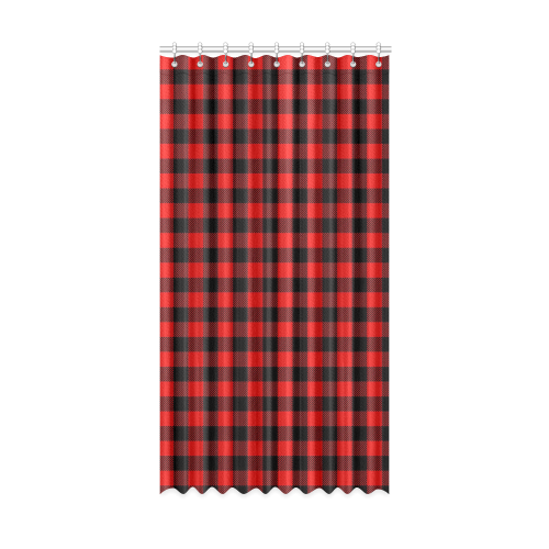 LUMBERJACK Squares Fabric - red black Window Curtain 50" x 96"(One Piece)