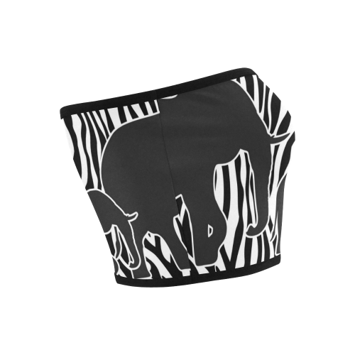 ELEPHANTS to ZEBRA stripes black & white Bandeau Top