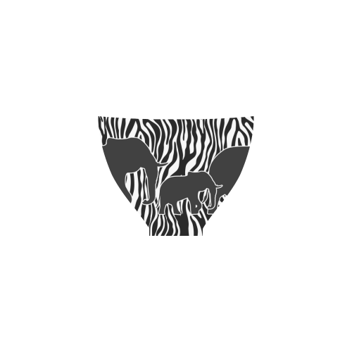 ELEPHANTS to ZEBRA stripes black & white Custom Bikini Swimsuit