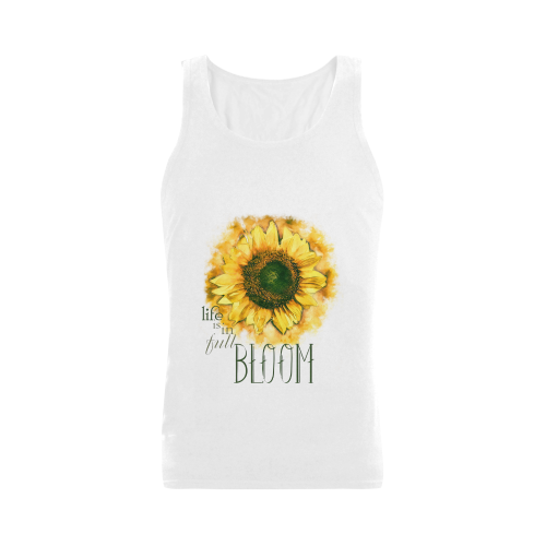 Painting Sunflower - Life is in full bloom Plus-size Men's Shoulder-Free Tank Top (Model T33)
