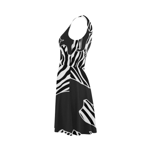 ELEPHANTS to ZEBRA stripes black & white Atalanta Sundress (Model D04)