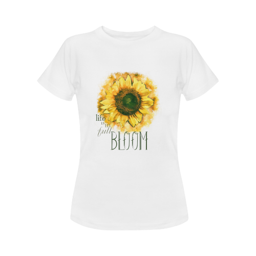 Painting Sunflower - Life is in full bloom Women's Classic T-Shirt (Model T17）