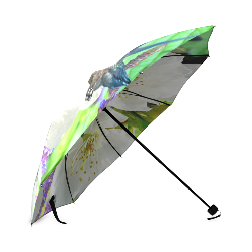 Peach Blossom Hummingbird Foldable Umbrella (Model U01)