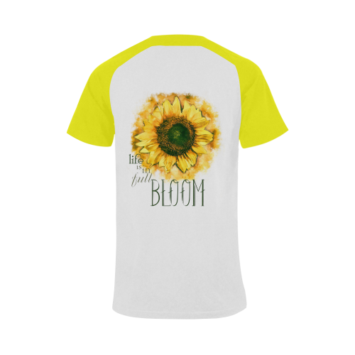 Painting Sunflower - Life is in full bloom Men's Raglan T-shirt Big Size (USA Size) (Model T11)