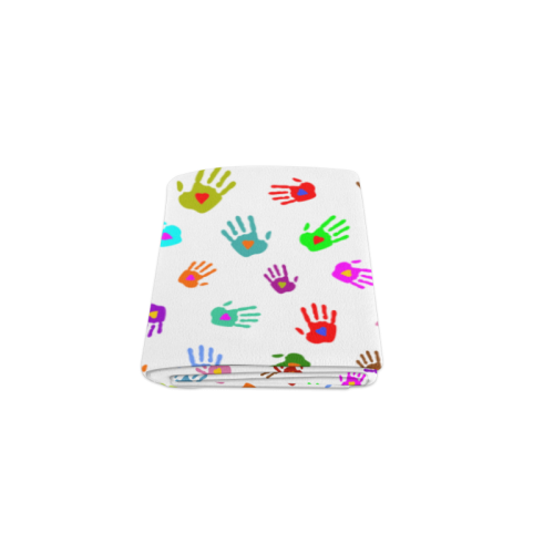 Multicolored HANDS with HEARTS love pattern Blanket 40"x50"