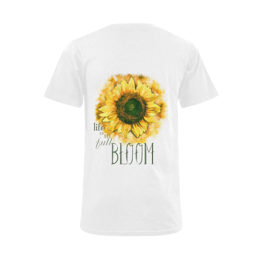 Painting Sunflower - Life is in full bloom Men's V-Neck T-shirt  Big Size(USA Size) (Model T10)
