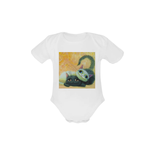 cat play Baby Powder Organic Short Sleeve One Piece (Model T28)