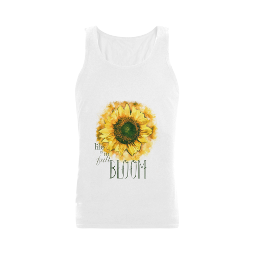 Painting Sunflower - Life is in full bloom Men's Shoulder-Free Tank Top (Model T33)