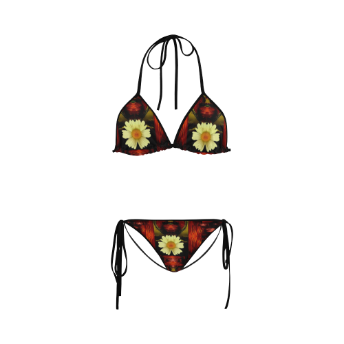 Love and flowers in the colors of love popart Custom Bikini Swimsuit
