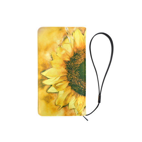 Painting Sunflower - Life is in full bloom Men's Clutch Purse （Model 1638）