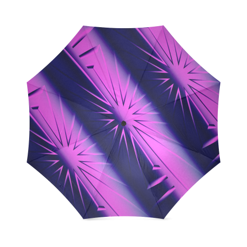 Blue and Purple Abstact Starburst Foldable Umbrella (Model U01)