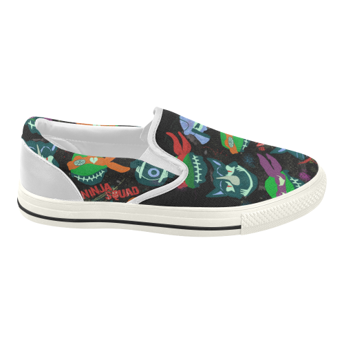 Ninja Squad slip-on canvas Women's Slip-on Canvas Shoes (Model 019)