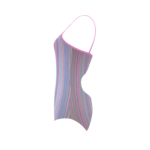 Broken TV Screen Test Pattern Strap Swimsuit ( Model S05)