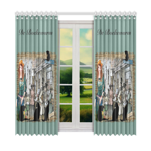 De boekewurm Window Curtain 52" x 84"(One Piece)