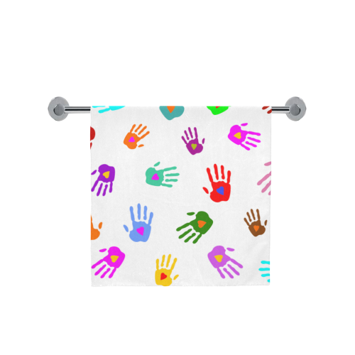 Multicolored HANDS with HEARTS love pattern Bath Towel 30"x56"