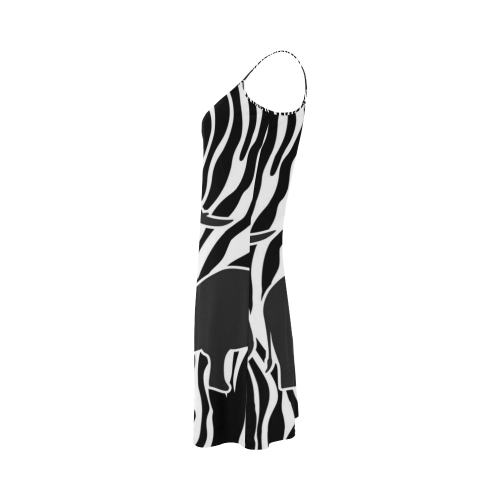 ELEPHANTS to ZEBRA stripes black & white Alcestis Slip Dress (Model D05)