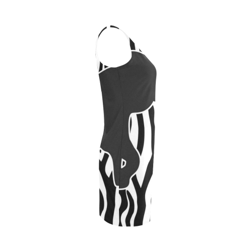 ELEPHANTS to ZEBRA stripes black & white Medea Vest Dress (Model D06)