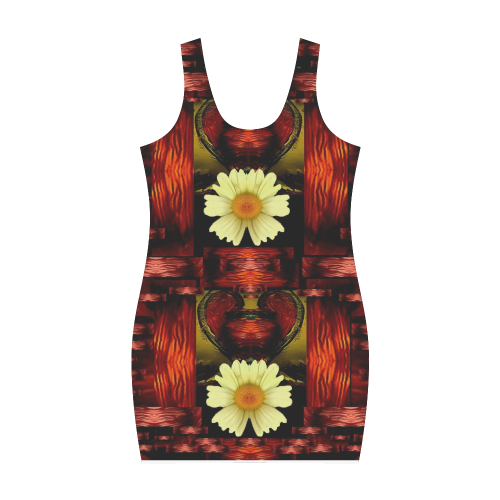 Love and flowers in the colors of love popart Medea Vest Dress (Model D06)