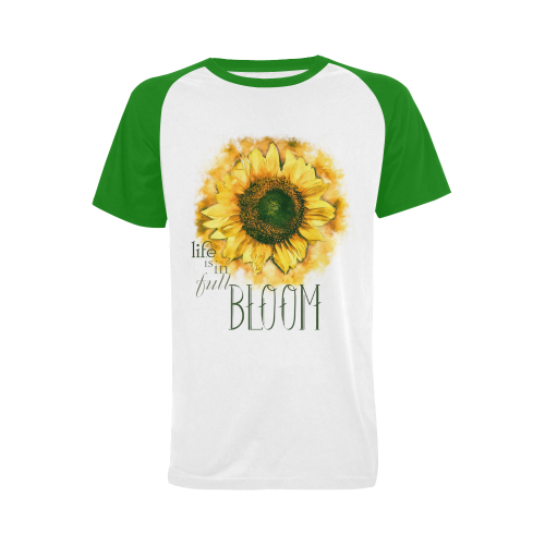 Painting Sunflower - Life is in full bloom Men's Raglan T-shirt (USA Size) (Model T11)